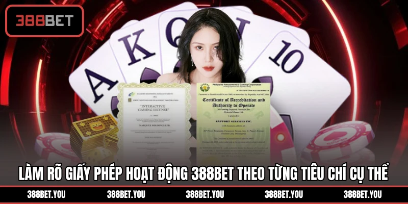 Làm rõ giấy phép hoạt động 388BET theo từng tiêu chí cụ thể